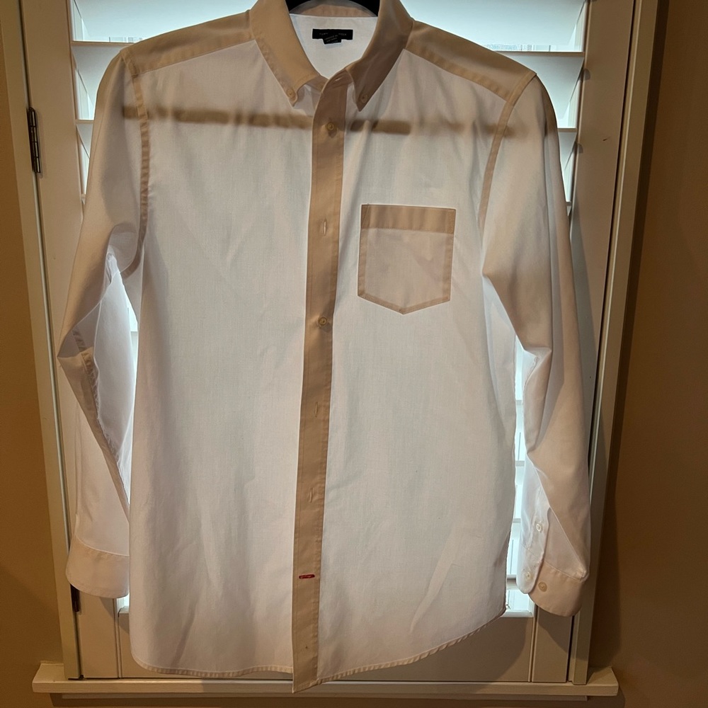 Tommy Hilfiger white button down with no stains.